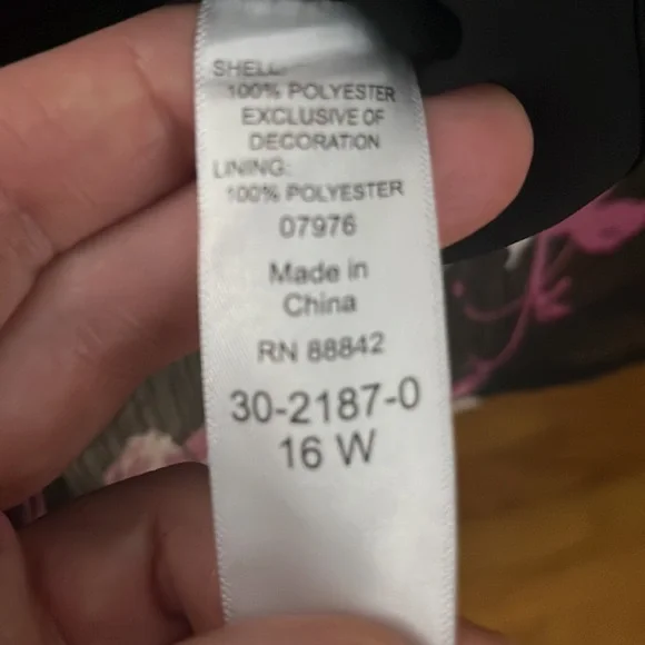 Roaman’s chiffon sheer arm sleeveless black underlies bodice pink black cream - Picture 12 of 14